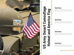 Us army desert camouflage helmet and america flag