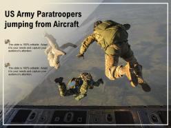 Us army paratroopers jumping from aircraft