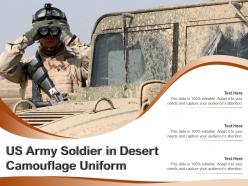 Us army soldier in desert camouflage uniform