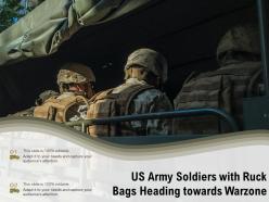 Us army soldiers with ruck bags heading towards warzone