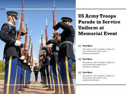 Us army troops parade in service uniform at memorial event