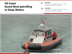Us coast guard boat patrolling in deep waters