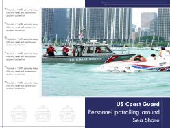 Us coast guard personnel patrolling around sea shore