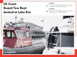 Us coast guard tow boat docked at lake erie