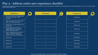 US Digital Services Management Play 2 Address Entire USer Experience Checklist