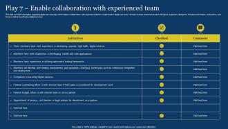 US Digital Services Management Play 7 Enable Collaboration With Experienced Team