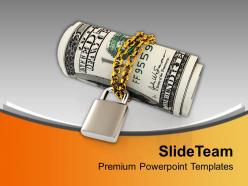 Us dollars chained and locked economy powerpoint templates ppt themes and graphics 0213