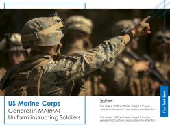Us marine corps general in marpat uniform instructing soldiers