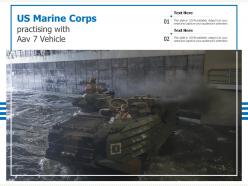 Us marine corps practising with aav 7 vehicle