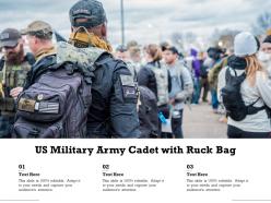 Us military army cadet with ruck bag