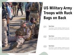 Us military army troops with ruck bags on back