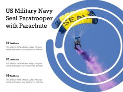 Us military navy seal paratrooper with parachute