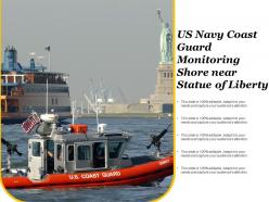 Us navy coast guard monitoring shore near statue of liberty