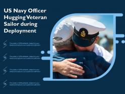 Us navy officer hugging veteran sailor during deployment