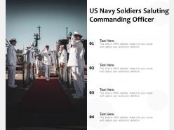 Us navy soldiers saluting commanding officer