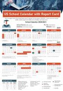 Us school calendar with report card presentation infographic ppt pdf document