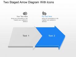 Us two staged arrow diagram with icons powerpoint template slide