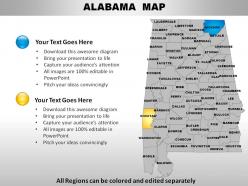 USA Alabama State Powerpoint Maps