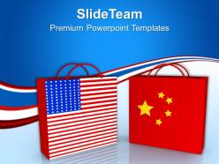 Usa and china shopping bags sales powerpoint templates ppt themes and graphics 0213