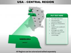 Usa central region country powerpoint maps