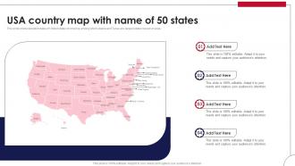 USA Country Map With Name Of 50 States