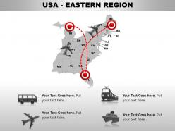 Usa eastern region country powerpoint maps