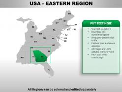 Usa eastern region country powerpoint maps
