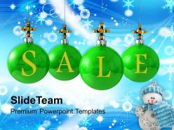 Usa holidays christmas balls sale shopping powerpoint templates ppt backgrounds for slides