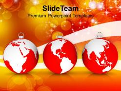 Usa holidays christmas clipart oranments with world maps globe powerpoint templates ppt backgrounds