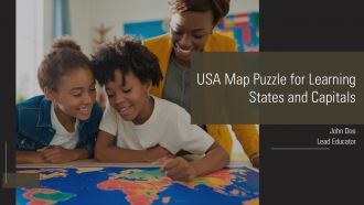 USA Map Puzzle For Learning States And Capitals PPT Example AT
