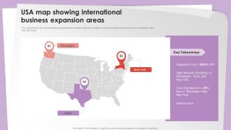 USA Map Showing International Business Expansion Areas