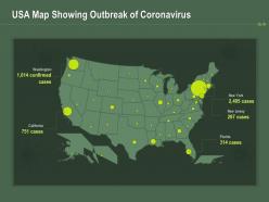 Usa map showing outbreak of coronavirus ppt powerpoint presentation professional example topics