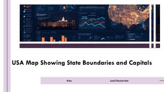 USA Map Showing State Boundaries And Capitals PPT Structure AT