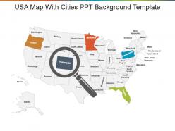 Usa map with cities ppt background template