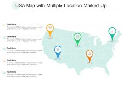 Usa map with multiple location marked up