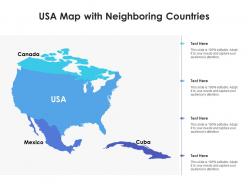 Usa map with neighboring countries