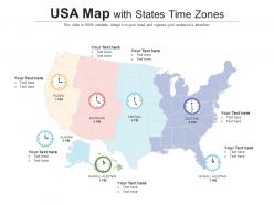 Usa map with states time zones