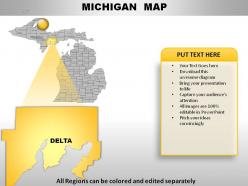 Usa michigan state powerpoint maps