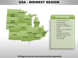 Usa midwest region country powerpoint maps