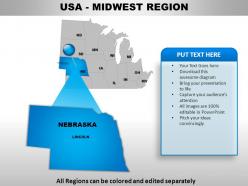 Usa midwest region country powerpoint maps
