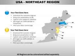 Usa northeast region country powerpoint maps