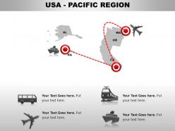 Usa pacific region country powerpoint maps