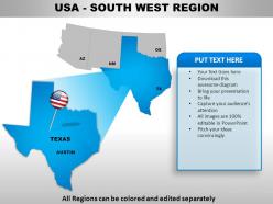 Usa south west region country powerpoint maps