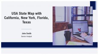 USA State Map With California New York Florida Texas PPT Slides AT