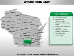 Usa wisconsin state powerpoint maps