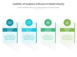 Usability of analytics software in retail industry