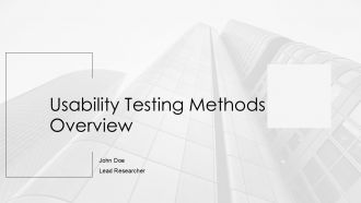 Usability Testing Methods Overview PPT Presentation AT Usability Testing Methods Overview PPT Presentation AT