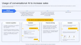 Usage Of Conversational Ai To Increase Sales Ai Finance Use Cases AI SS V