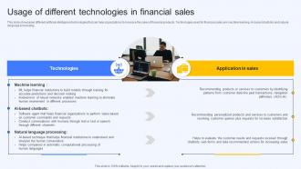 Usage Of Different Technologies In Financial Sales Ai Finance Use Cases AI SS V