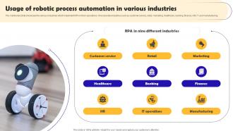 Usage Of Robotic Process Automation In Various Robotic Process Automation Implementation